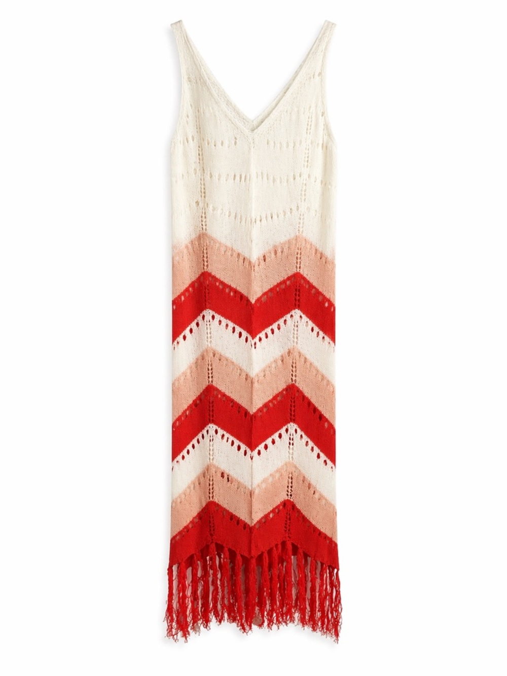 Crochet Chevron Fringe Maxi Dress - beach Cover up. Never worn. Medium